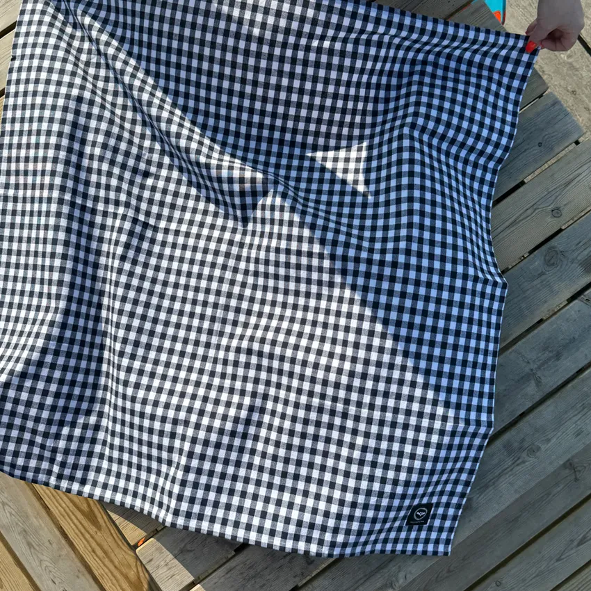 Recycelte abwischbare Tischdecke Bella, Navy Blau/Weiß