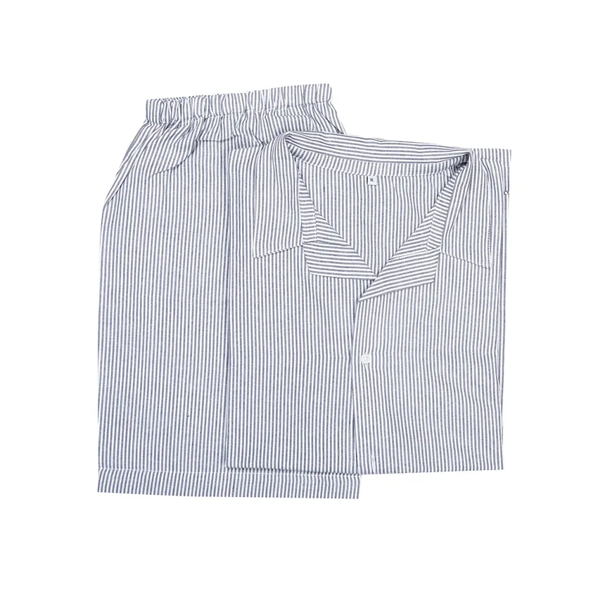 PyjamasSet 2-teilig Runmarö, Kurz, Navy Blau/Weiß
