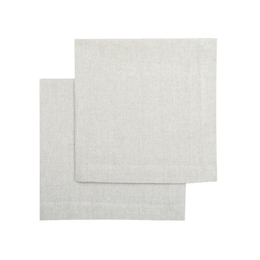 Recycelte Serviette 2er-Pack Elin, Natur/Weiß