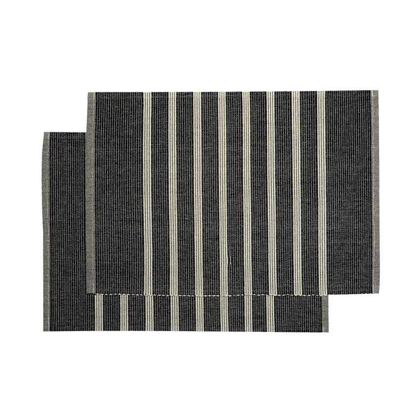 Recyceltes Platzset 2er-Pack Sigrid, Schwarz/Natur