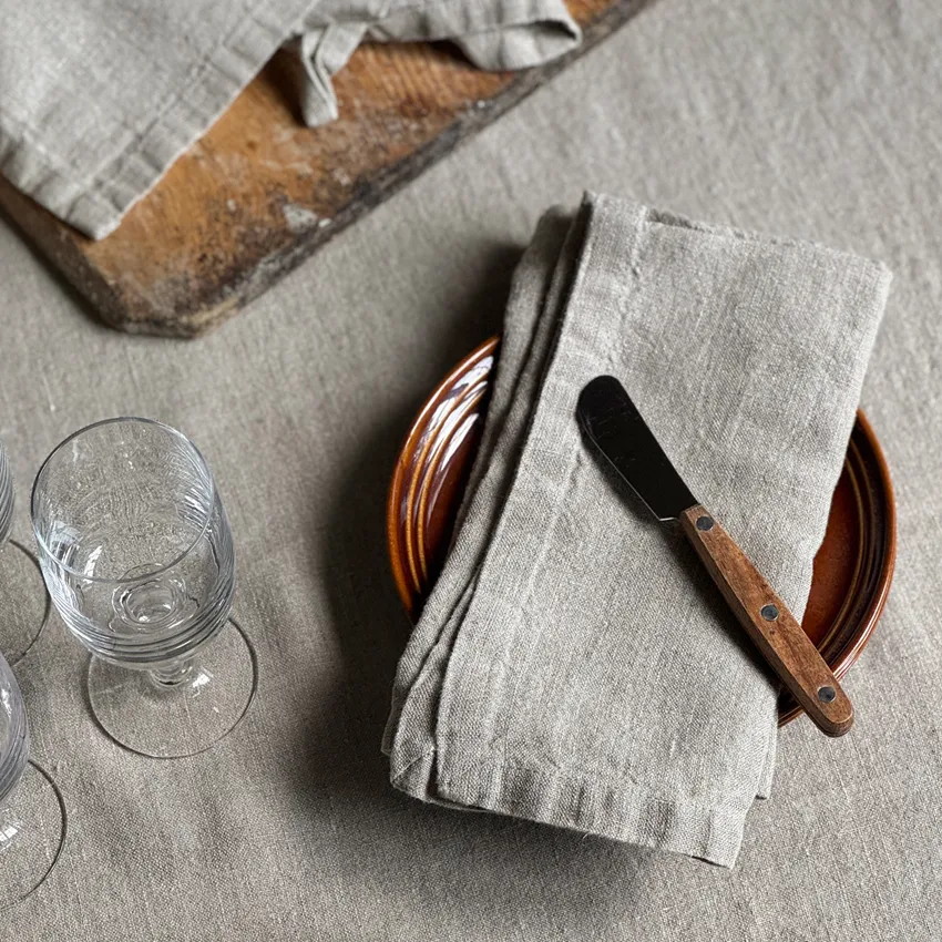 Serviette 2er-Pack Leo, Natur