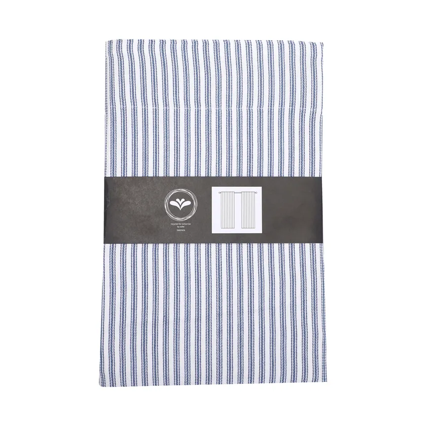 Recycelter Gardinenschal 2er-Pack Lina, Graublau/Weiß