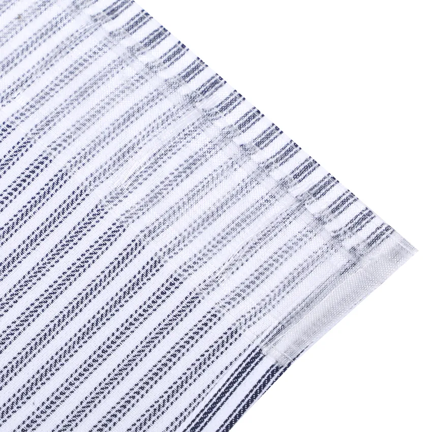 Recycelter Gardinenschal 2er-Pack Lina, Navy Blau/Weiß