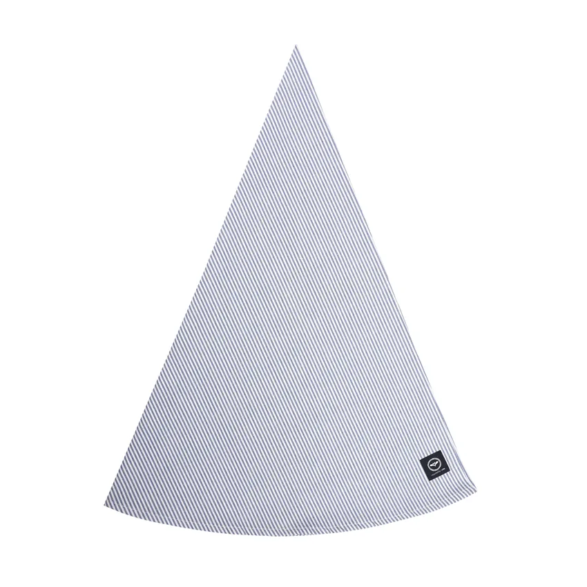 Recycelte abwischbare runde Tischdecke Bosse, Graublau/Weiß