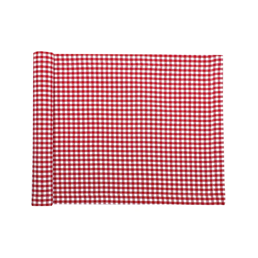 Recycelt Tischläufer Madicken, Rot/Weiß