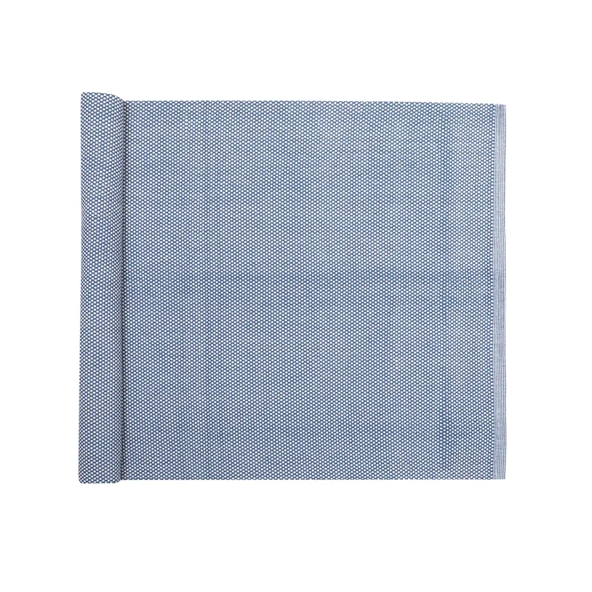 Recycelt Tischläufer Kalle, Graublau/Weiß