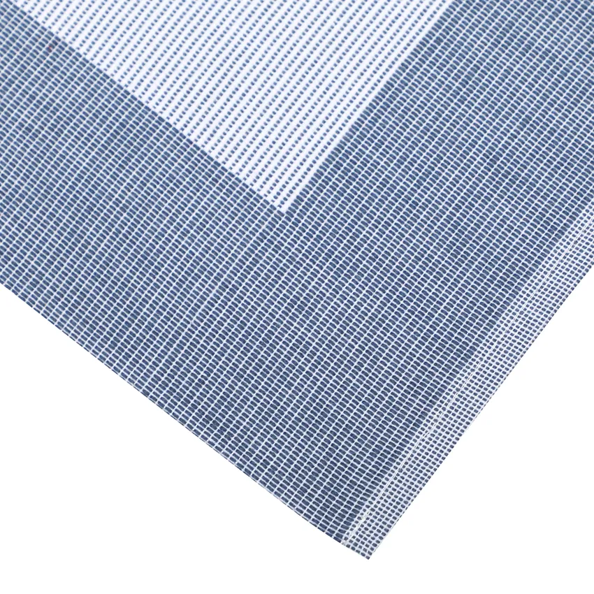 Recycelt Tischläufer Poppy, Graublau/Weiß