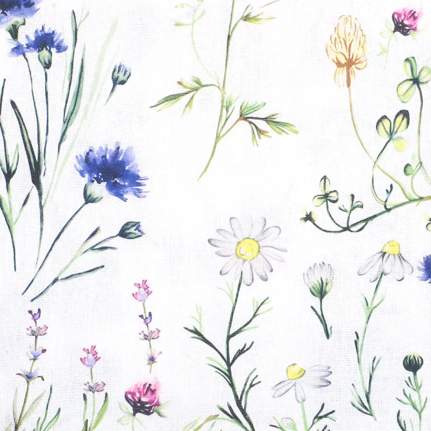 Recycelte runde Tischdecke Hilma, Blau/Grün