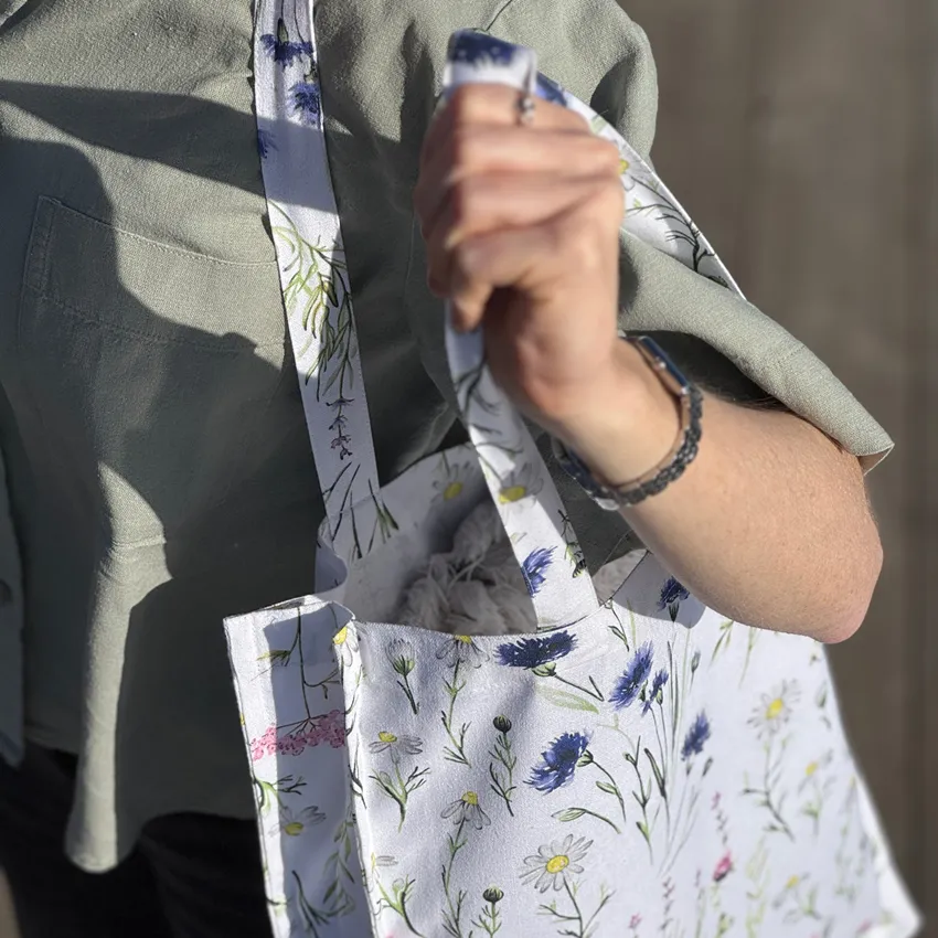 Recycelte Tasche Hilma, Blau/Grün