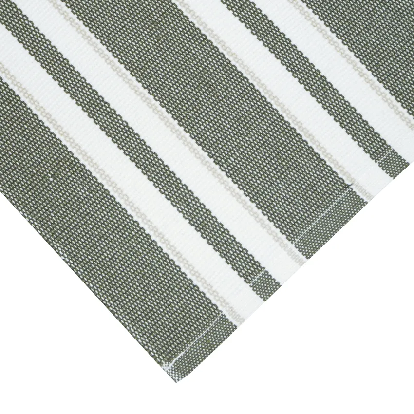 Recycelt Tischläufer Elise, Olivgrün/Beige