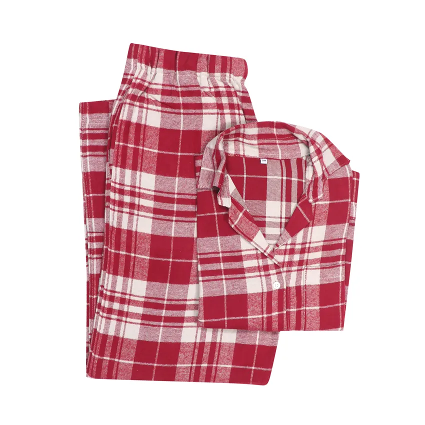 PyjamasSet 2-teiliges Set Sälen, Dunkelrot/Natur