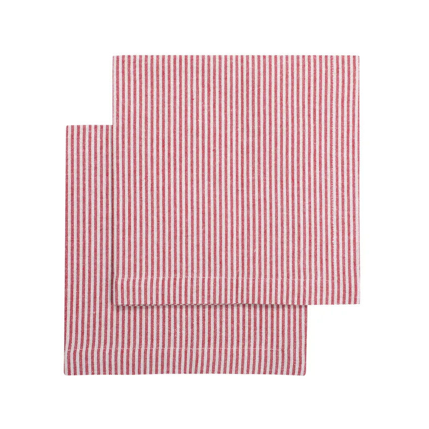 Recycelte Serviette 2er-Pack Bosse, Dunkelrot/Natur