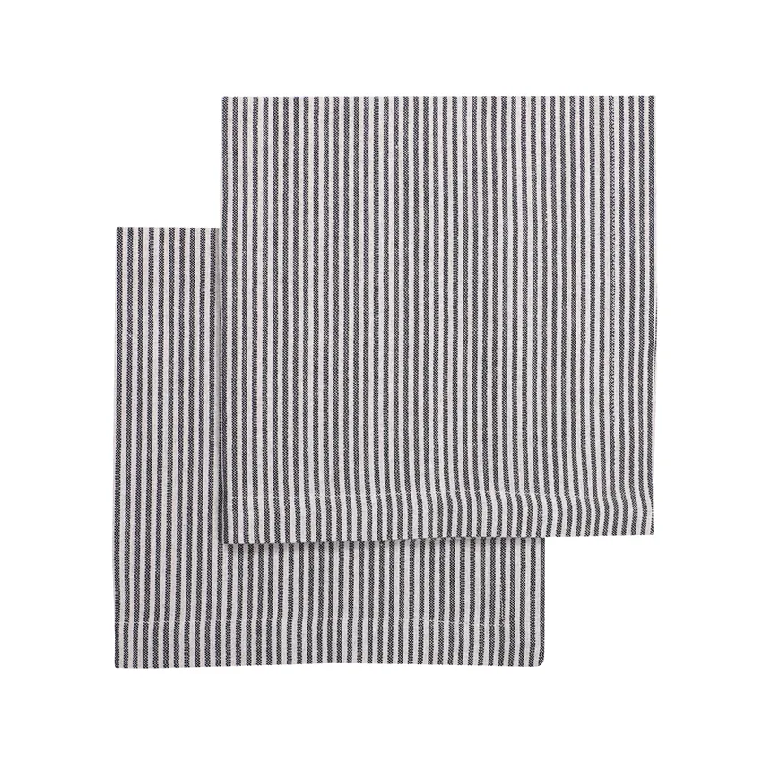 Recycelte Serviette 2er-Pack Bosse, Schwarz/Natur