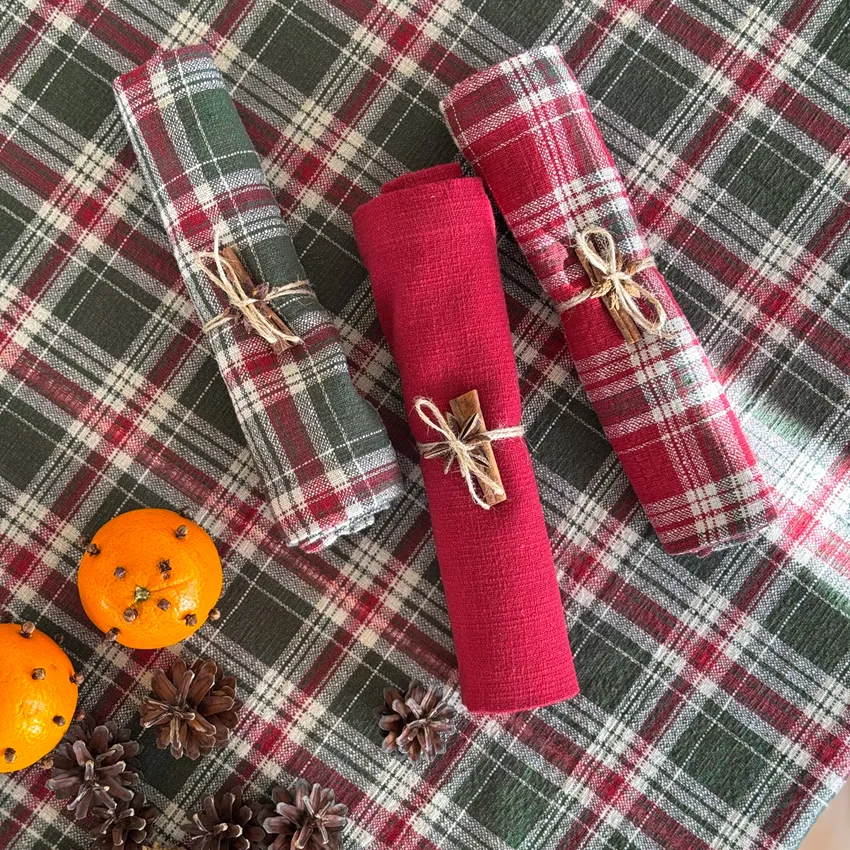 Recyceltes Küchentuch Meja, Dunkelrot