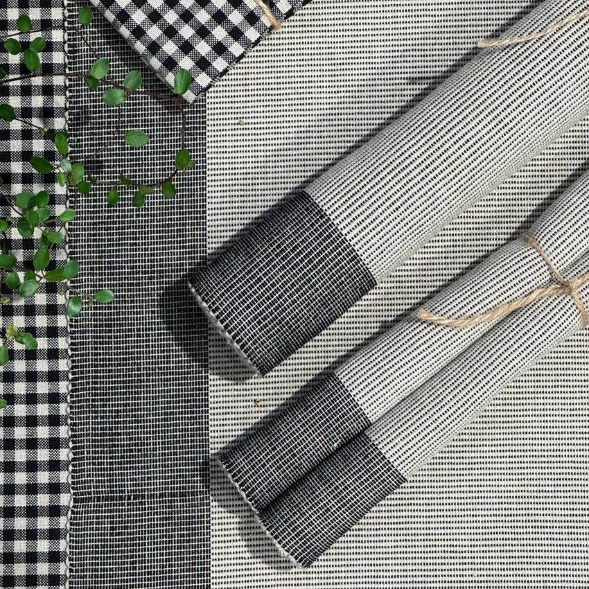 Recyceltes Platzset 2er-Pack Poppy, Schwarz/Natur