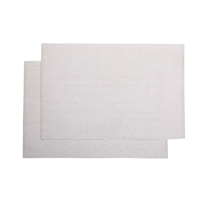 Recyceltes Platzset 2er-Pack Elin, Natur/Weiß