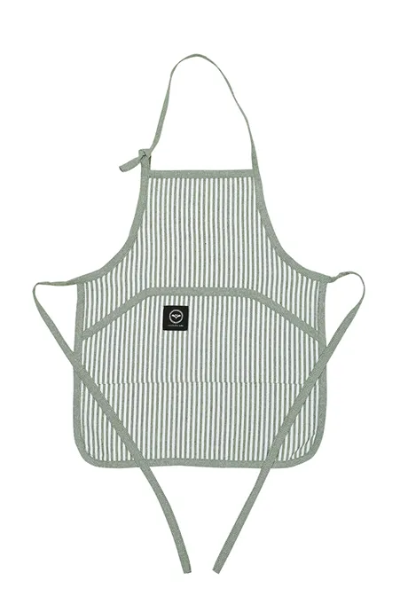 Recycelte Schürze Stina - Kinder, Grün/Weiß