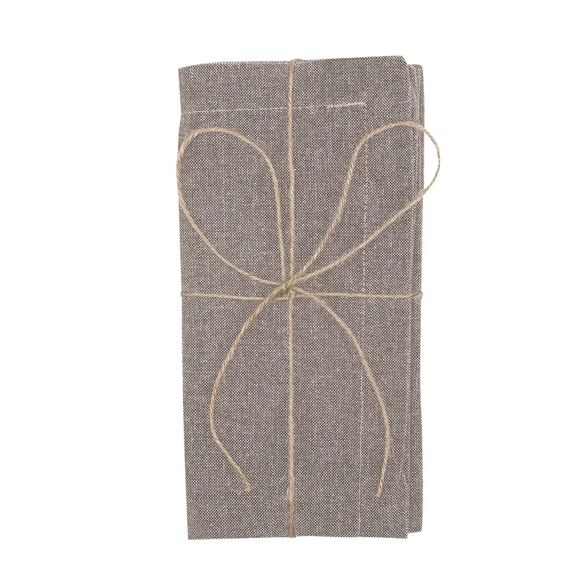 Recycelte Serviette Elin 2er-Pack, Hellbraun/Beige
