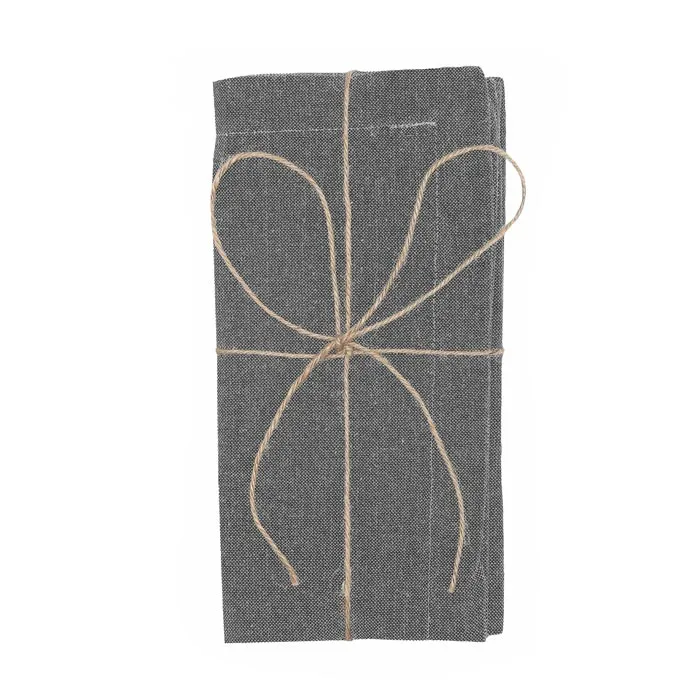Recycelte Serviette Elin 2er-Pack, Dunkelgrau/Grau