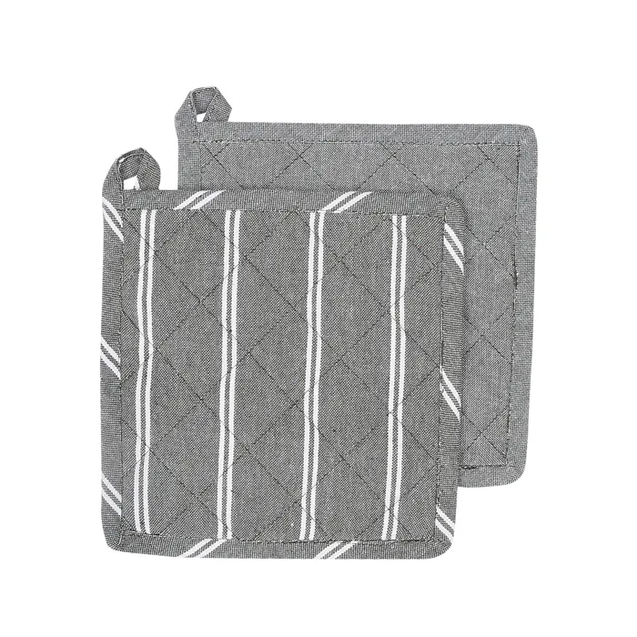 Recycelter Topflappen Agda 2er-Pack, Olivgrün/Beige