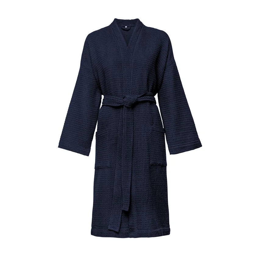 Recycelter Bademantel Wilma, Navy Blau