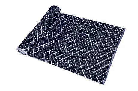 Recycelter Teppich Ella, Navy Blau/Weiß