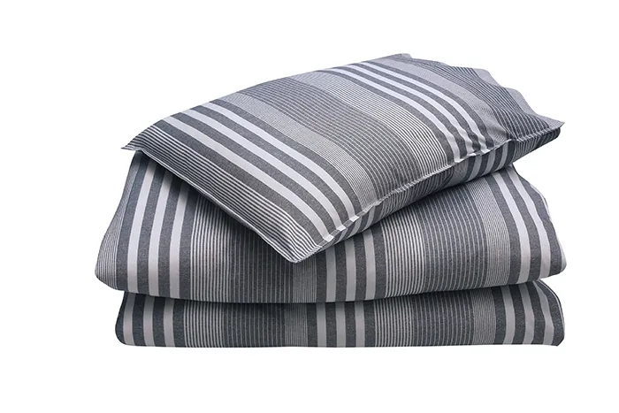 Recyceltes Bettwäsche-Set Rebecka, Navy Blau/Weiß