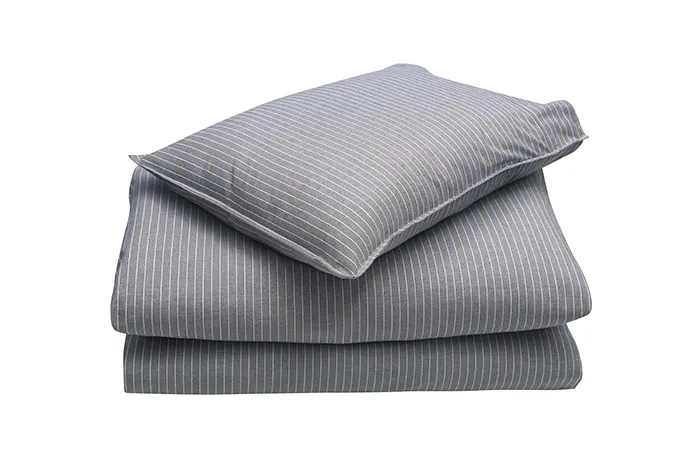 Recyceltes Bettwäsche-Set Rose, Dunkelgrau/Weiß