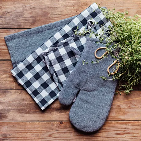 Recyceltes Küchenset Sture, Navy Blau/Weiß