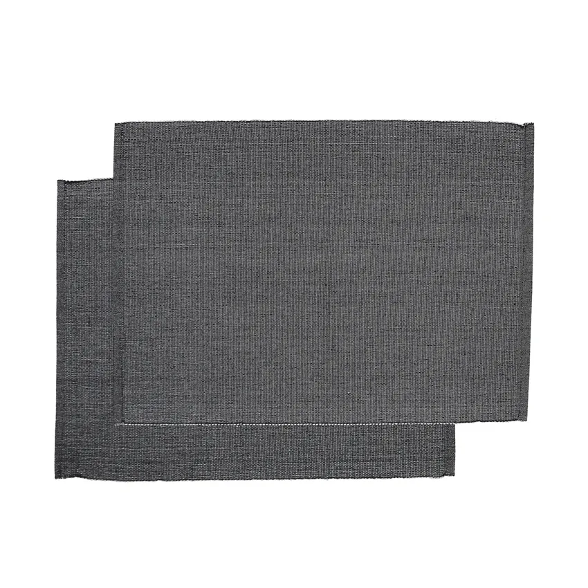 Recyceltes Tischset Elin 2er-Pack, Schwarz/Grau