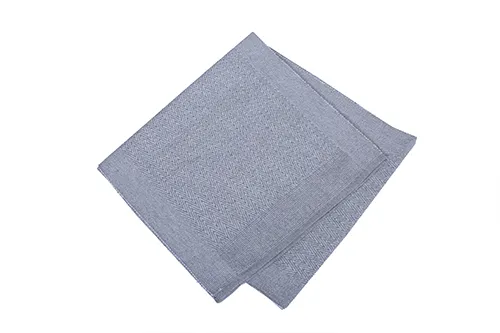 Recyceltes Tischset Agnes 2er-Pack, Grau/Weiß