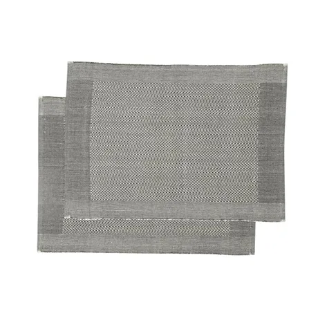Recyceltes Tischset Agnes 2er-Pack, Olivgrün/Beige