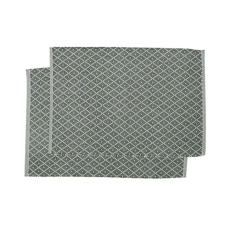 Recyceltes Tischset Ella 2er-Pack, Olivgrün/Beige