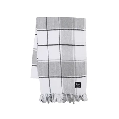 Recyceltes Plaid Julius, Grau/Weiß