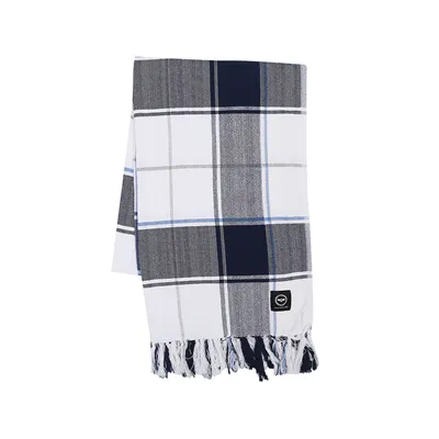 Recyceltes Plaid Julius, Navy Blau/Weiß