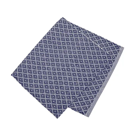 Recyceltes Tischset Ella 2er-Pack, Navy Blau/Weiß