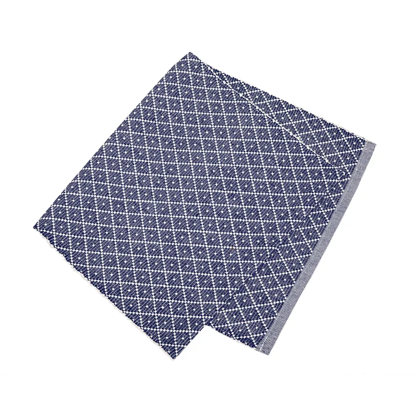 Recyceltes Tischset Ella 2er-Pack, Navy Blau/Weiß