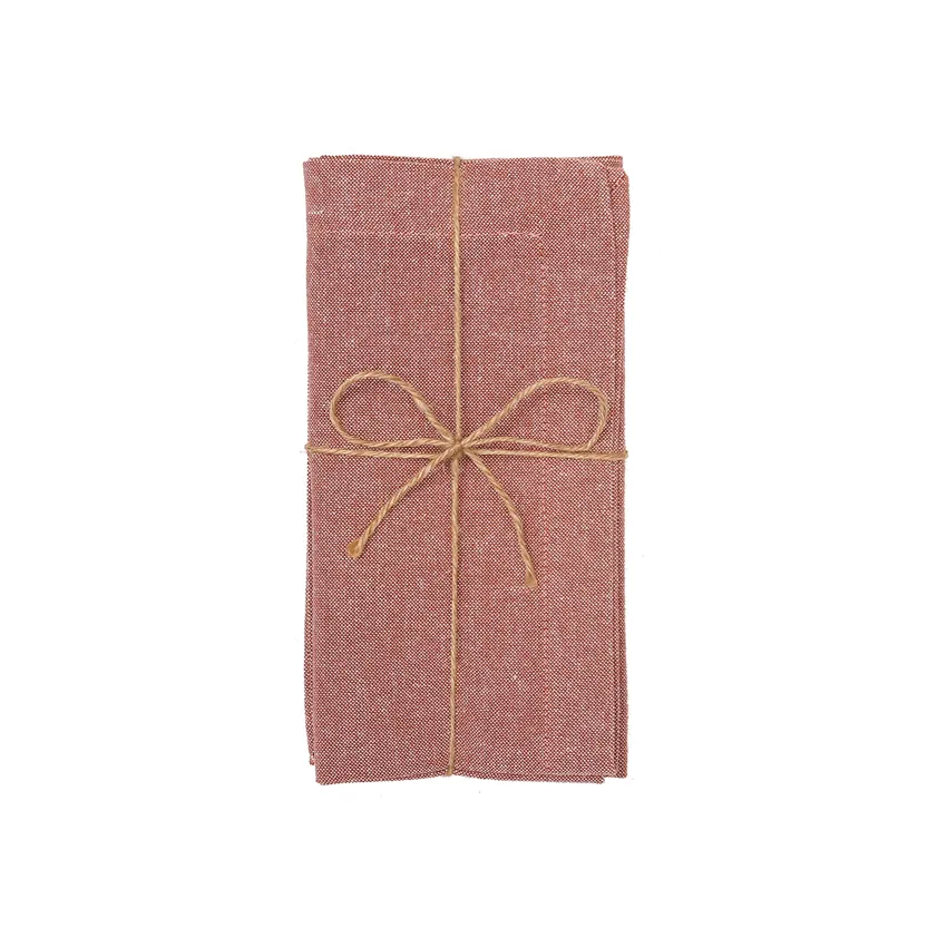 Recycelte Serviette Elin 2er-Pack, Rost/Ecru