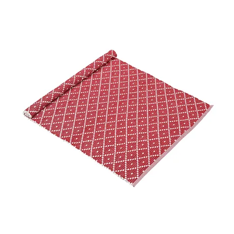 Recycelter Teppich Ella, Dunkelrot/Beige
