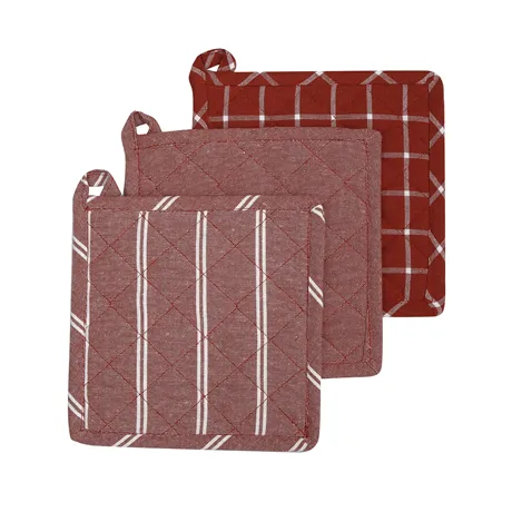 Recycelter Topflappen, 3-fach sortiert, Rost/Weiß
