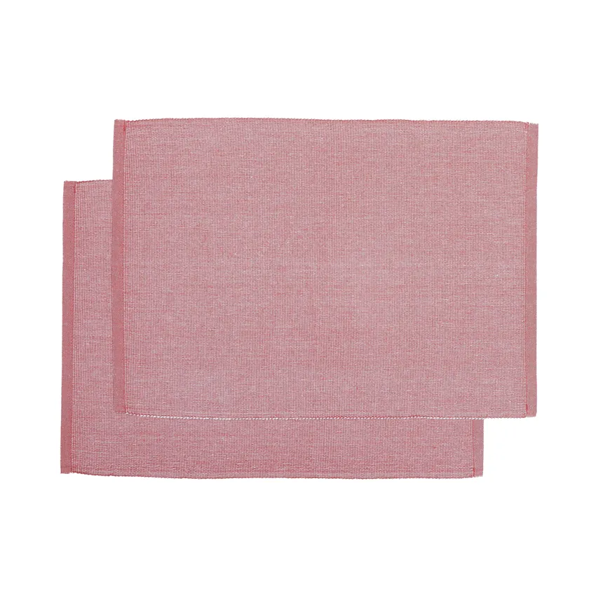 Recyceltes Tischset Elin 2er-Pack, Rosa/Weiß