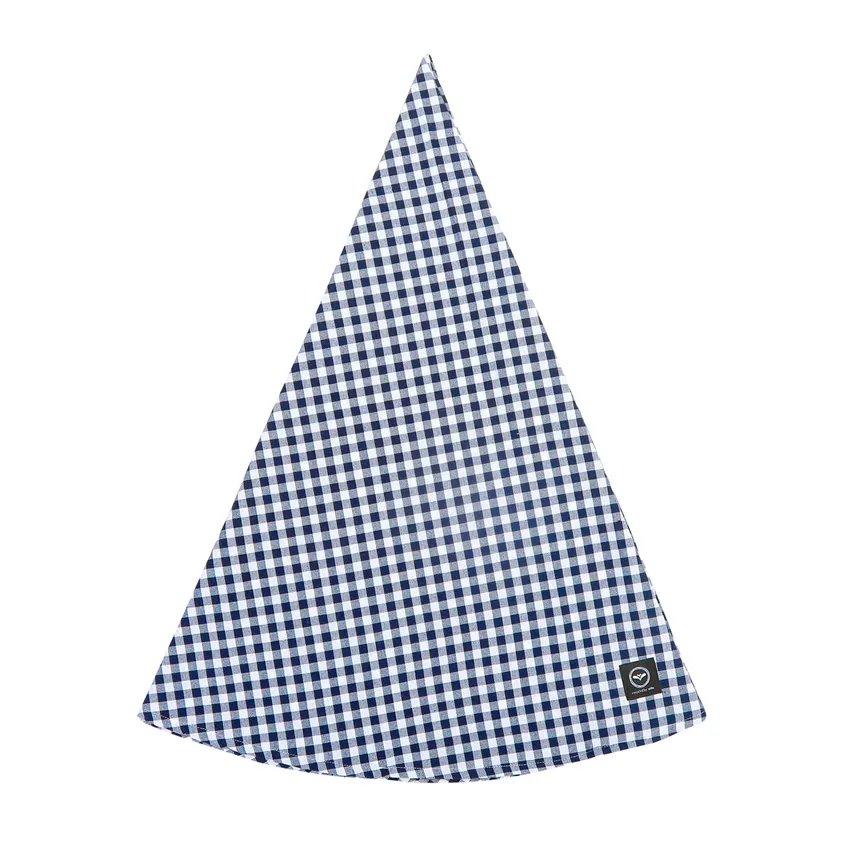 Recycelte Tischdecke Bella, Rund, Navy Blau/Weiß