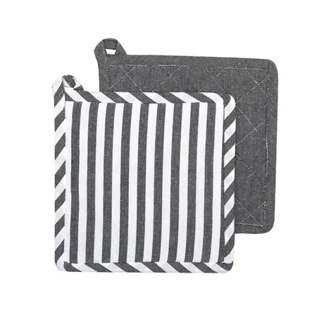 Recycelter Topflappen Melker 2er-Pack, Dunkelgrau/Weiß
