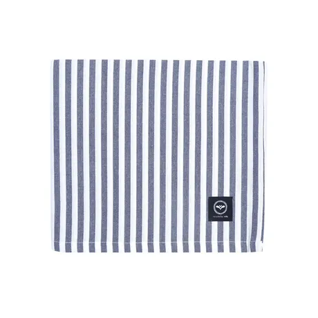 Recycelte Abwaschbare Tischdecke Melker, Navy Blau/Weiß