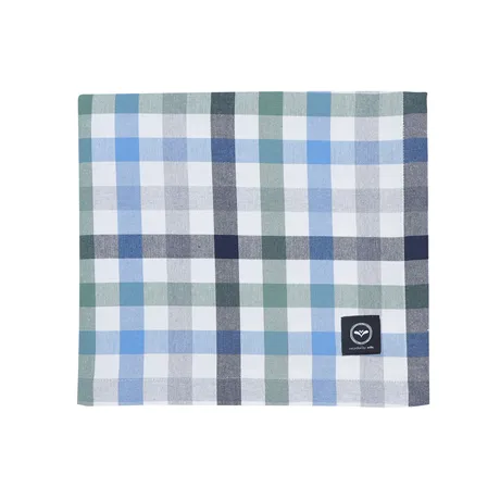 Recycelte Tischdecke Ruth, Hellblau/Grau/Beige