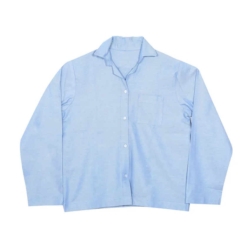 Recyceltes Pyjama-Set Elvira, 2-parts, Hellblau/Weiß