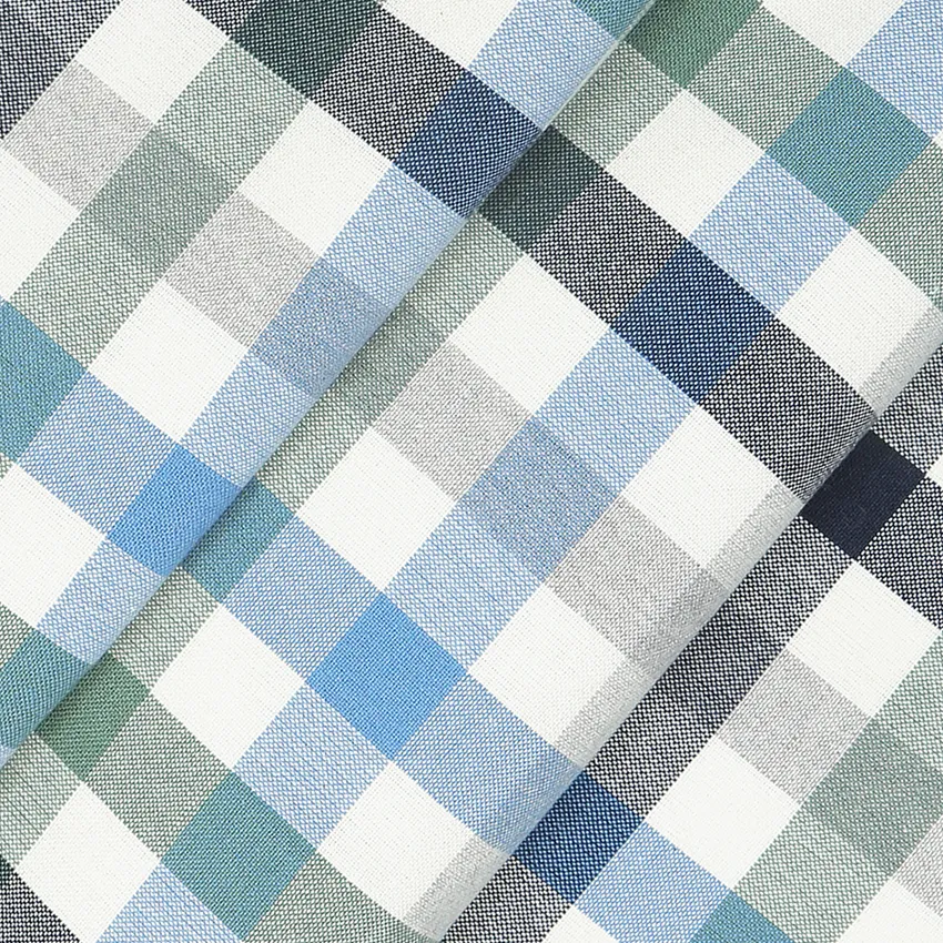 Recycelter Stoff Ruth, Hellblau/Grau/Beige