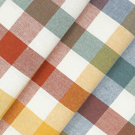 Recycelter Stoff Ruth, Grün/Rost/Beige