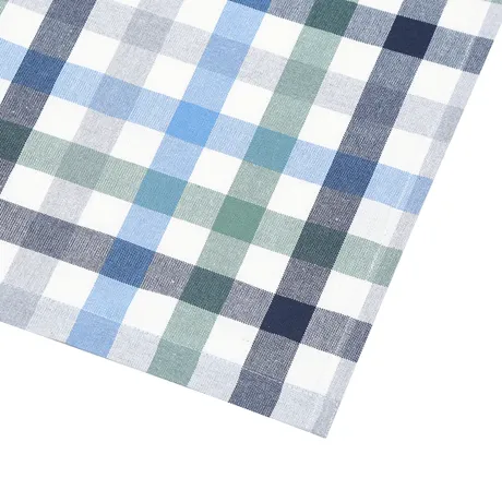Recycelter Gardinenvolant Ruth, Hellblau/Grau/Beige