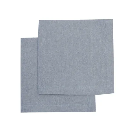 Recycelte Serviette Elin 2er-Pack, Graublau/Weiß